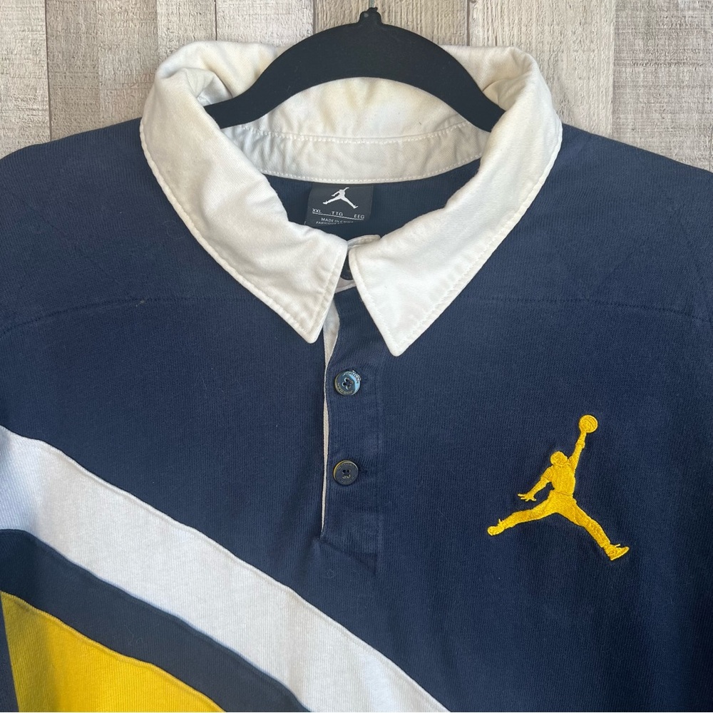 Vintage Nike Air Jordan 23 Rugby Shirt Long Sleeve Striped Jumpman Polo
Mens 2XL - Picture 2 of 10